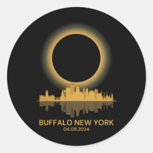 Solar Eclipse Buffalo New York Souvenir Totality Classic Round Sticker