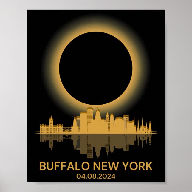 Solar Eclipse Buffalo New York Souvenir Totality  Poster (Front)