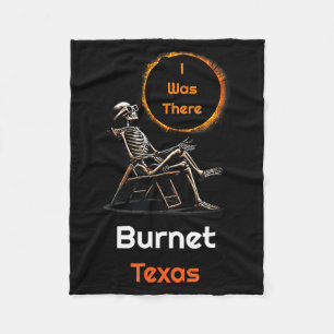 Solar Eclipse Burnet Texas There Illustration Fleece Blanket