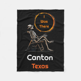 Solar Eclipse Canton Texas There Illustration Fleece Blanket