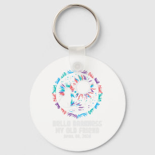 Solar Eclipse Cat Hello Darkness April 8 Women Gir Key Ring