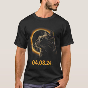 Solar Eclipse Cat Solar Eclipse Glasses Cat Funny  T-Shirt