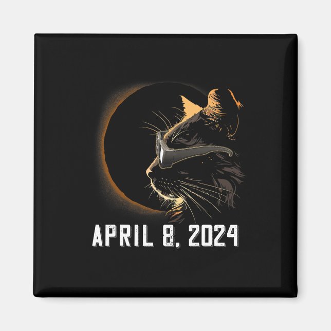Solar Eclipse Cat Solar Eclipse Glasses Cat  Magnet (Front)