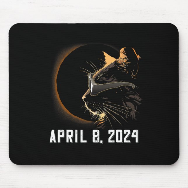 Solar Eclipse Cat Solar Eclipse Glasses Cat  Mouse Pad (Front)