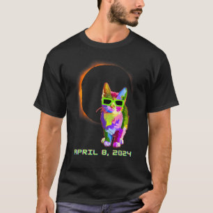 Solar Eclipse Cat Wearing Eclipse Glasses T-Shirt