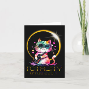Solar Eclipse Cat Wearing Solar Eclipse Glasses Card