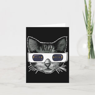 Solar Eclipse Cat Wearing Solar Eclipse Glasses  Card
