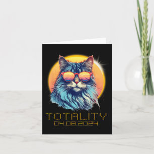 Solar Eclipse Cat Wearing Solar Eclipse Gles Card