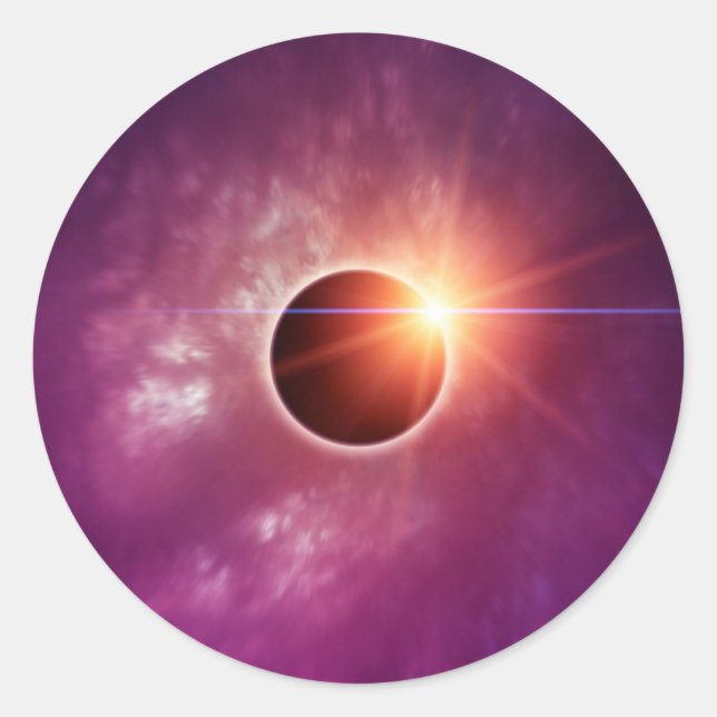 Solar Eclipse Classic Round Sticker (Front)
