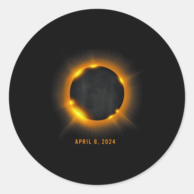 Solar Eclipse Classic Round Sticker (Front)