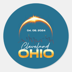 Solar Eclipse Cleveland Ohio Total Classic Round Sticker