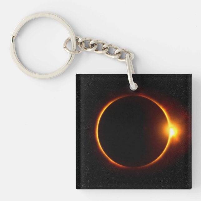 Solar Eclipse Dark Sun & Moon Key Ring (Front)