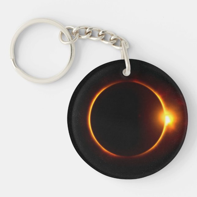 Solar Eclipse Dark Sun & Moon Key Ring (Front)
