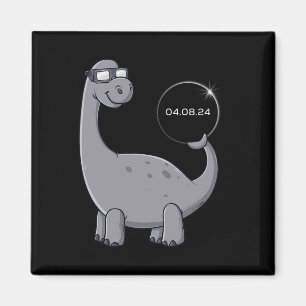 Solar Eclipse Dino 04.08.2024 Fun Toddler Boys Gir Magnet
