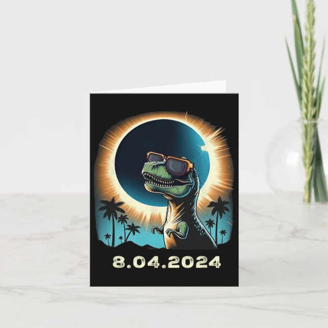 Solar Eclipse Dino With Solar Eclipse Gles  Card (Front)