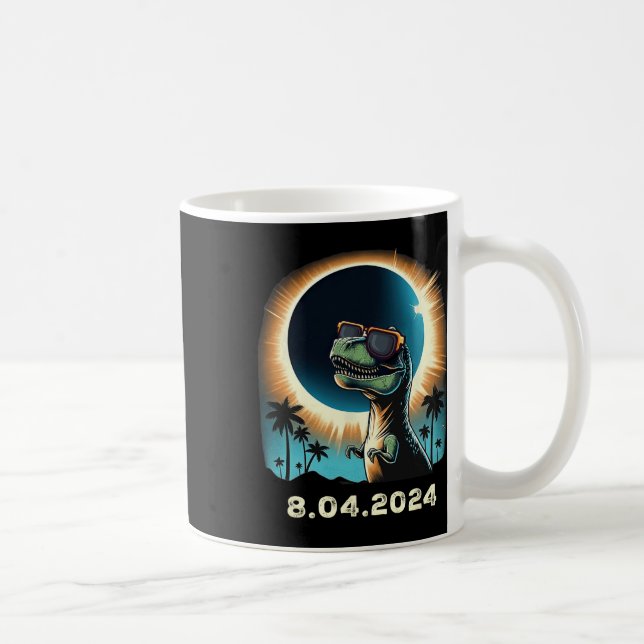 Solar Eclipse Dino With Solar Eclipse Gles  Coffee Mug (Right)