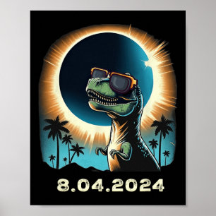 Solar Eclipse Dino With Solar Eclipse Gles Poster