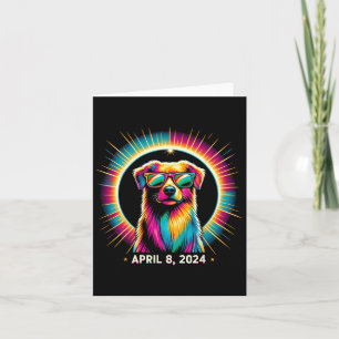 Solar Eclipse Dog Wearing Solar Eclipse Gles Card