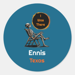 Solar Eclipse Ennis Texas There Classic Round Sticker
