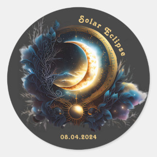 Solar Eclipse Esoteric Vintage Astronomy Design  Classic Round Sticker