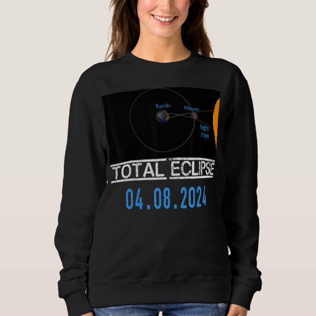 Solar Eclipse Explained Educational Astronomy Even Sweatshirt (Front)