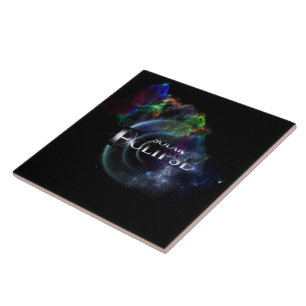 Solar Eclipse Fractal Art Spacescape Ceramic Tile