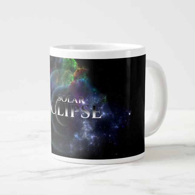 Solar Eclipse Fractal Art Spacescape Large Coffee Mug (Front Right)