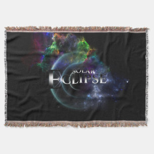 Solar Eclipse Fractal Art Spacescape Throw Blanket