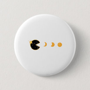 Solar Eclipse Gamer Eating Sun Retro Video Game Me 6 Cm Round Badge