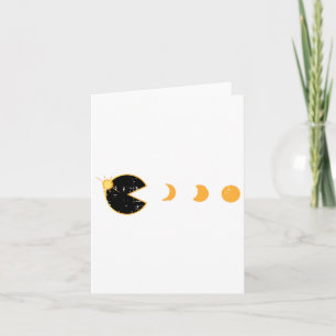 Solar Eclipse Gamer Eating Sun Retro Video Game Me Card