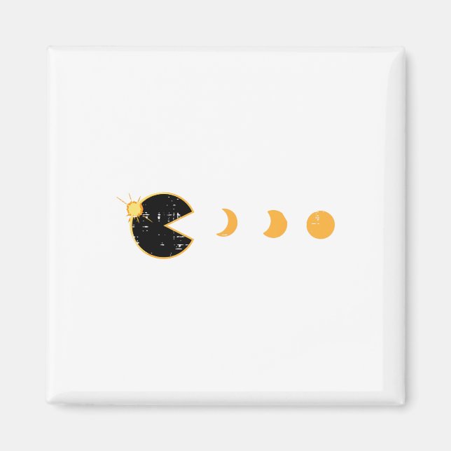 Solar Eclipse Gamer Eating Sun Retro Video Game Me Magnet (Front)