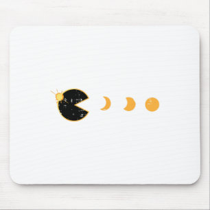 Solar Eclipse Gamer Eating Sun Retro Video Game Me Mouse Pad