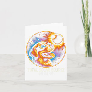 Solar Eclipse Golden Retriever Wearing Glasses Apr Card