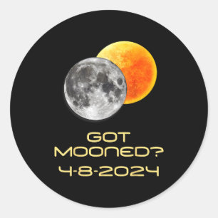 Solar Eclipse Got Mooned Totality Classic Round Sticker
