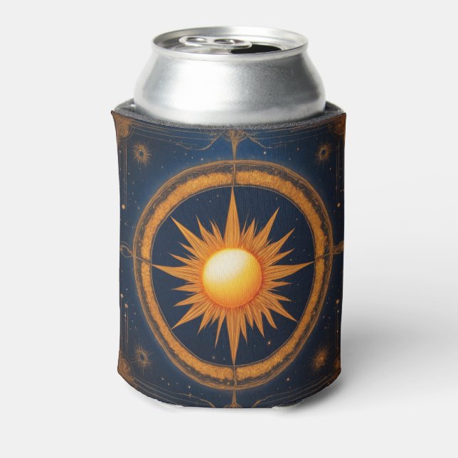 Solar Eclipse Graphic Design Add Name Can Cooler (Can Back)