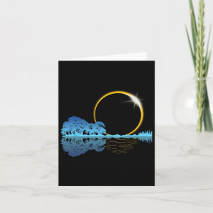 Solar Eclipse Guitar Nature Moon Retro Style Guita Card