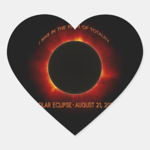 Solar Eclipse Heart Sticker