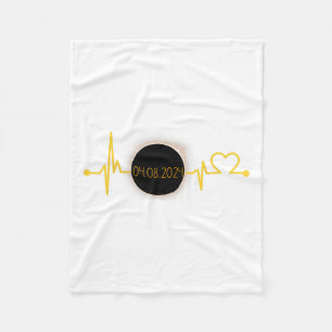 Solar Eclipse Heartbeat Total Solar Eclipse April Fleece Blanket