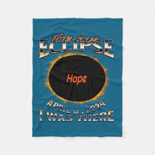 Solar Eclipse Hope Indiana There Illustration Fleece Blanket