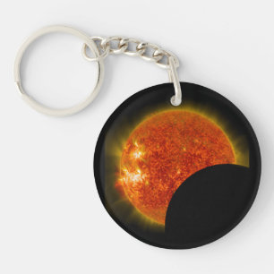 Solar Eclipse in Progress Key Ring