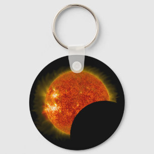 Solar Eclipse in Progress Key Ring