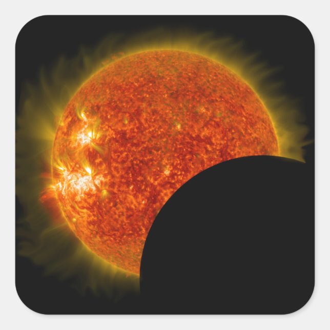 Solar Eclipse in Progress Square Sticker (Front)