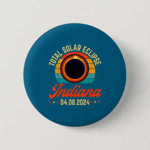 Solar Eclipse Indiana Total Solar Illustration 6 Cm Round Badge