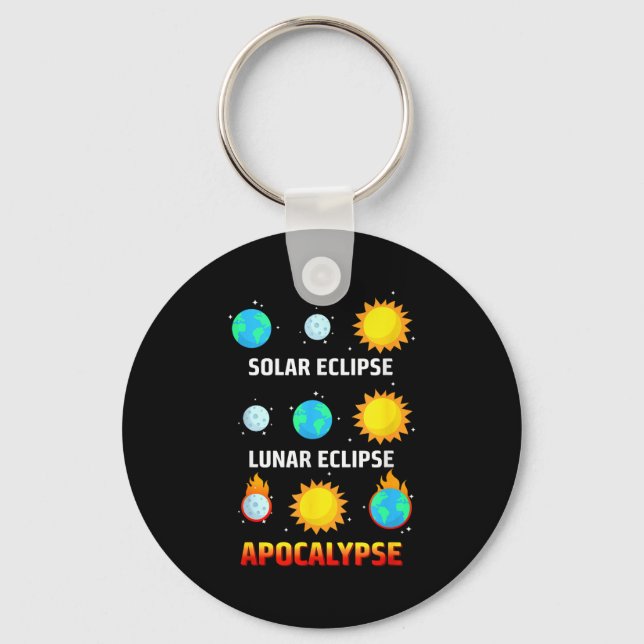 Solar Eclipse Lunar Eclipse Apocalypse Key Ring (Front)
