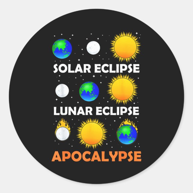 Solar Eclipse Lunar Science Teacher Classic Round Sticker (Front)