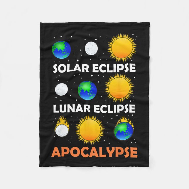 Solar Eclipse Lunar Science Teacher Space Eclipse  Fleece Blanket (Front)