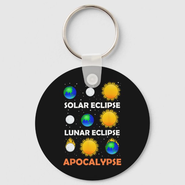 Solar Eclipse Lunar Science Teacher Space Eclipse  Key Ring (Front)