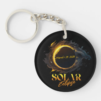 Solar Eclipse March 29 2025 Commemorative Key Ring