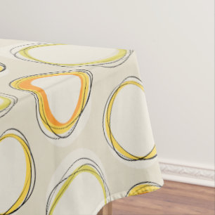 Solar Eclipse Mid-Century Modern - Black lines Tablecloth