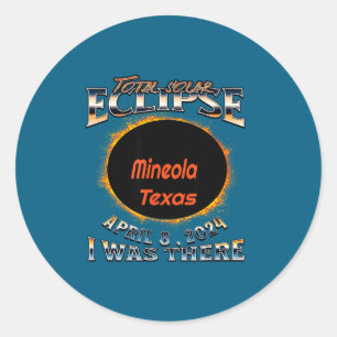 Solar Eclipse Mineola Texas There Classic Round Sticker